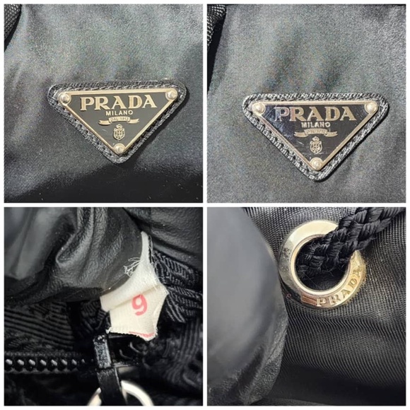 Authentic Prada Saffiano-Trimmed Tessuto Backpack Black main image 11